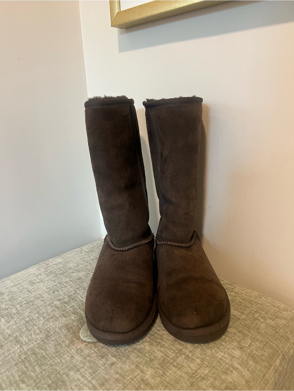 UGG Kids Tall Shearling-Lined Boots - Dark Brown